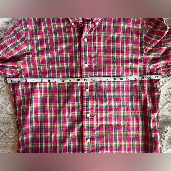 Ralph Lauren Pink Plaid Long Sleeve Button Down Shirt Men’s Size Medium - Picture 14 of 16